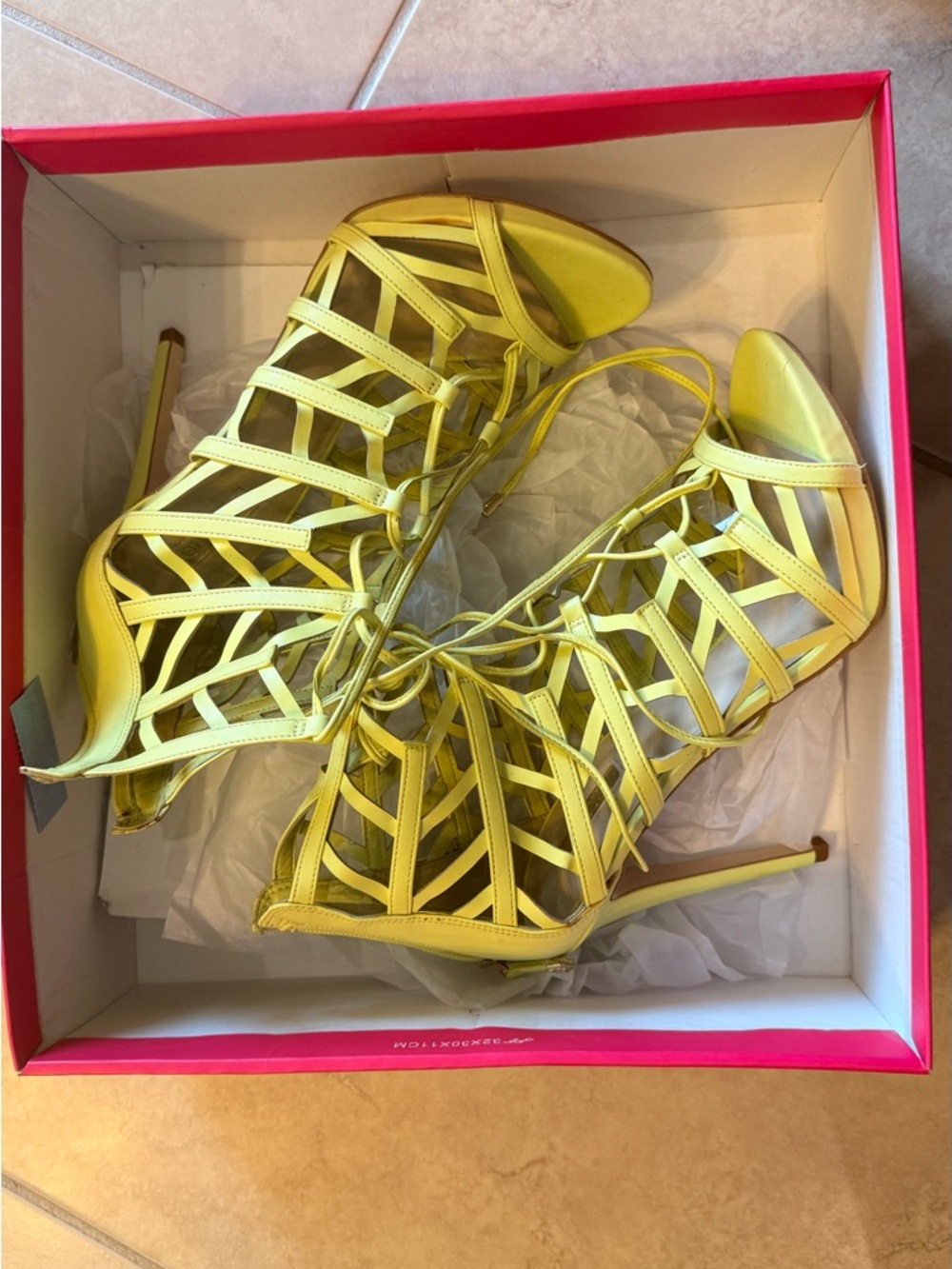 Lime green Strappy High Heel Sandals - Women's Fashion